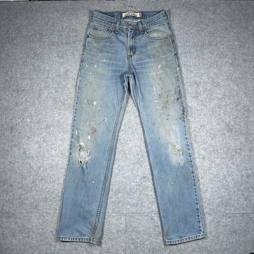 Vintage Levi's 516 denim jeans men's size 29x32(28x30) blue washed‎ slim fit 90s